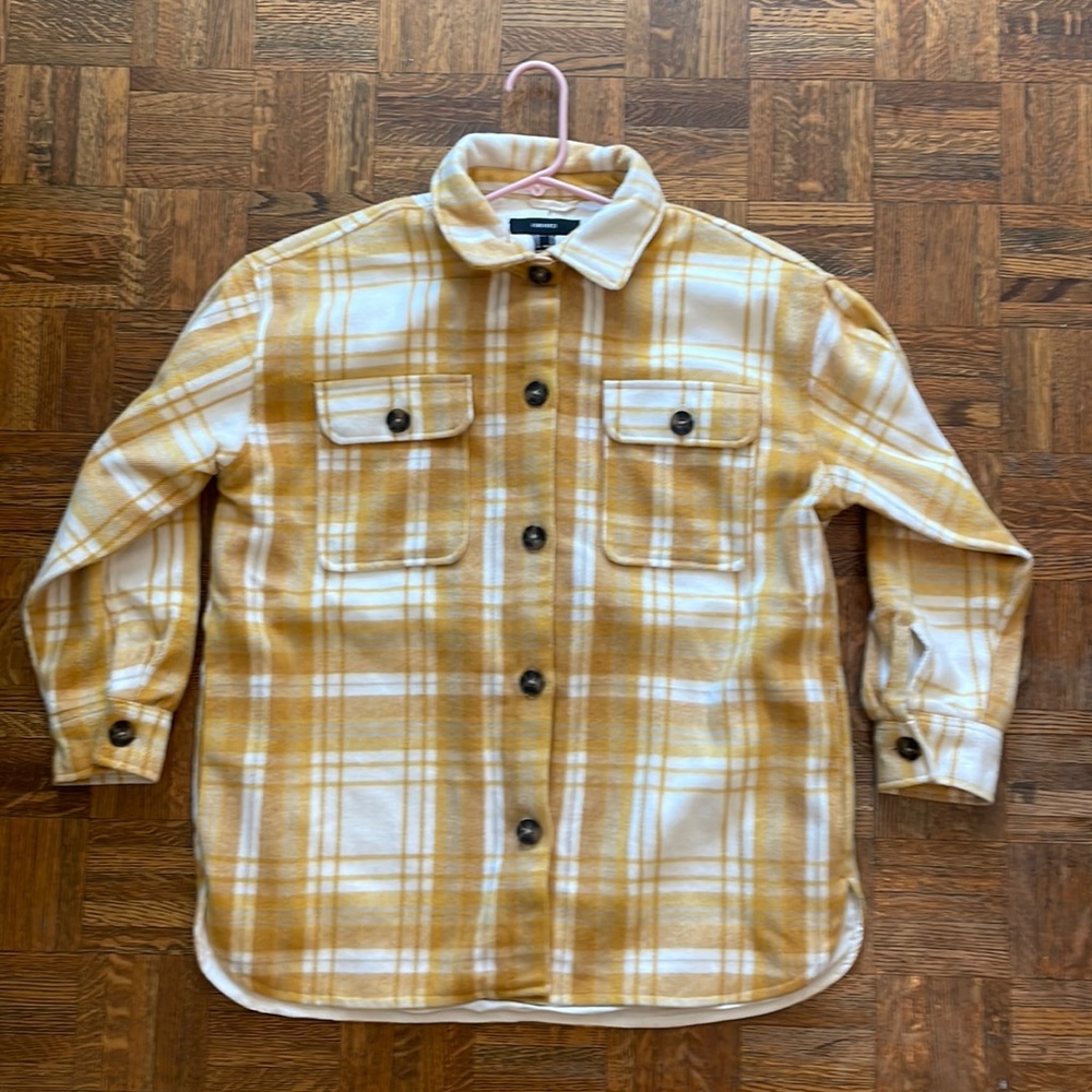 Yellow and white plaid jacket